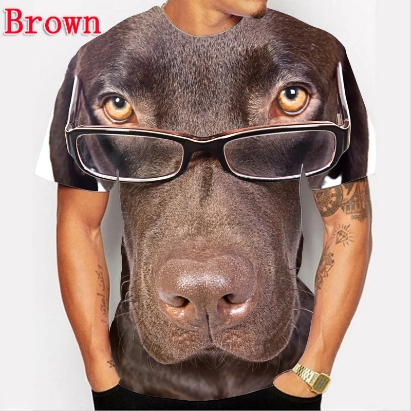 

2023 Men and Women Casual Short Sleeve O-Neck T-Shirt Tops New Men 3D Printed Cute Animal Dog High quality fabric supersize 6XL
