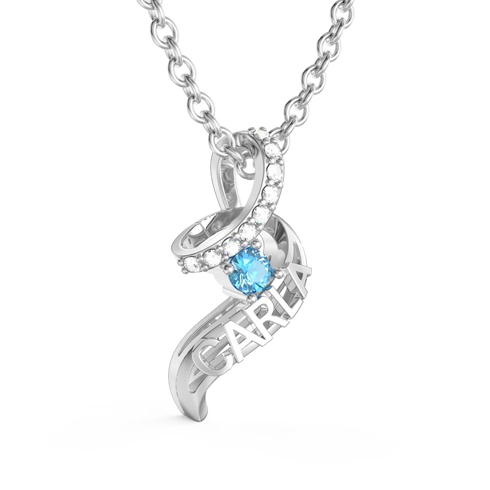

Custom Name 3D Necklace Fashion Women Silver Necklace Wedding Gift