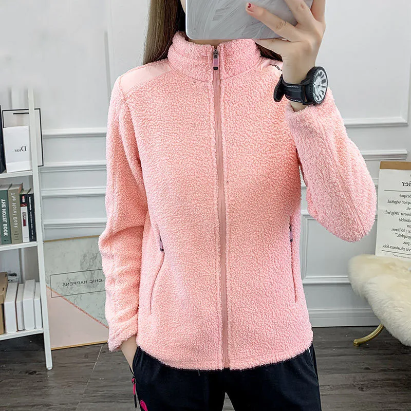 Parkas Women's Outdoors Coats 2023 Winter Fashion Faux Fur Fleece Zipper Splicing Stand Collar Warm Casual Warm Jackets Woman