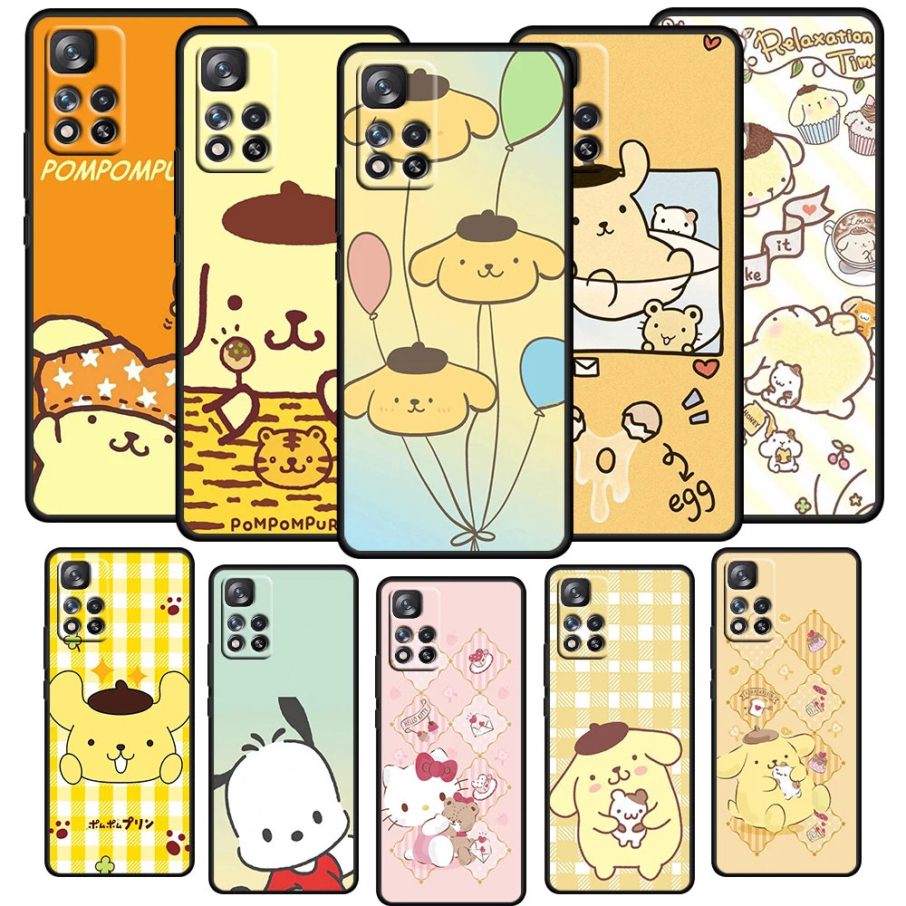 

Cartoon Dog Pompompurin Case For Xiaomi Redmi Note 11E 11S 11 11T 10 10S 9 9T 9S 8T Pro Plus 5G Soft TPU Black Phone Cover Capa