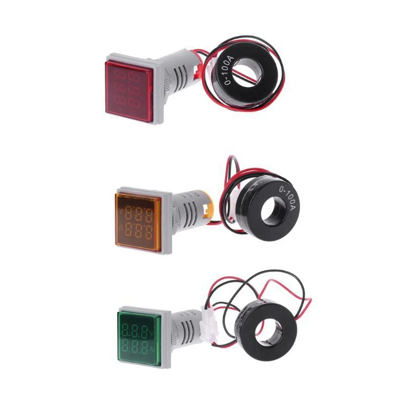 

Hot HG-60-500V 0-100A LED AC Digital Voltmeter Ammeter Signal Lights Voltage Current Meter Volt Amp Indicator Tester Detector