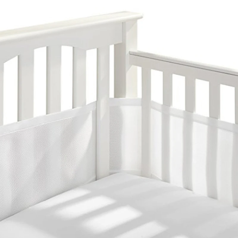

Baby Nursery Breathable Baby Bed Bumper One-piece Crib Around Cushion Cot Protector Pillows Newborns Room Decor Polyester Solid