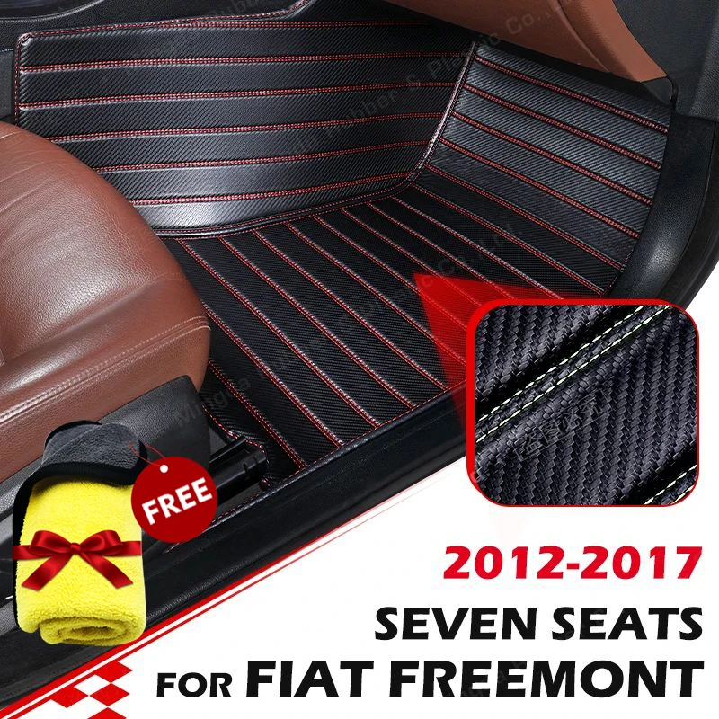 

Напольные коврики из углеродного волокна на заказ для Fiat Freemont 7-Seat 2012-2017 16 15 14 13 футов, коврик, аксессуары для интерьера автомобиля