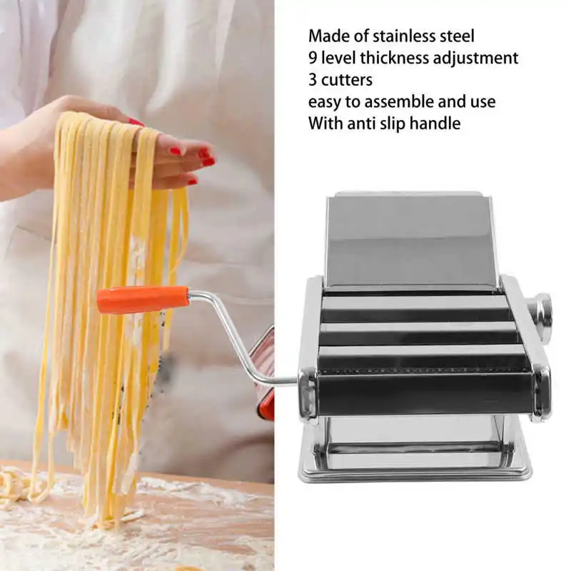 

Ручной аппарат для приготовления макаронных изделий из нержавеющей стали, 9 уровней толщины, с нескользящей ручкой