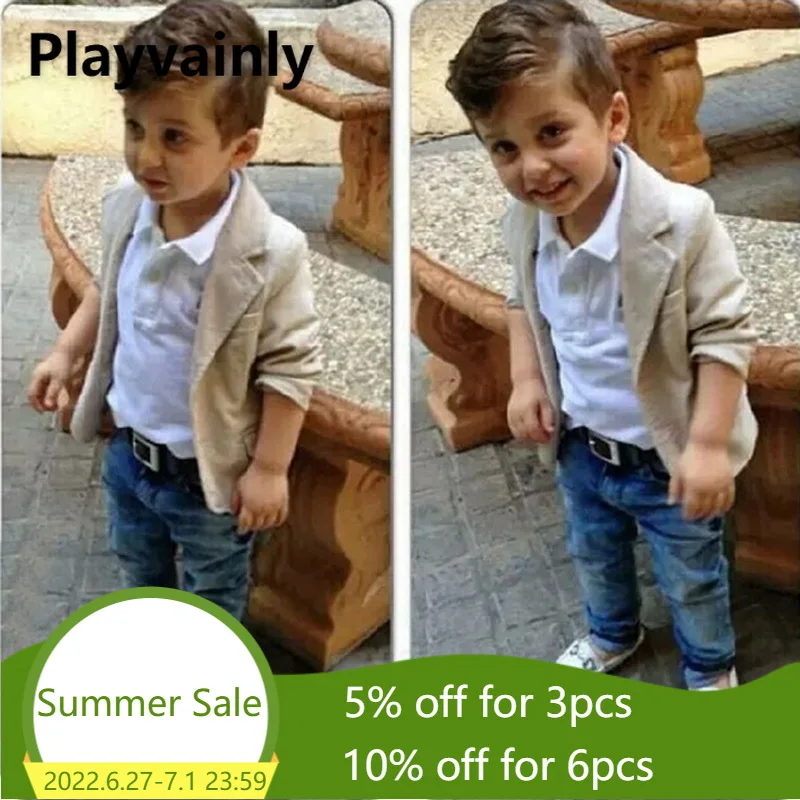

Boy Suit 2021 New Baby Suit jacket+long Sleeve T-Shirt+jeans pants Fashion 3PCS Outfits Set Baby Clothes E100228