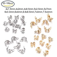 20100pcs 304 stainless steel bead tips calotte ends clamshell knot cover stainless steel color for jewelry making diy