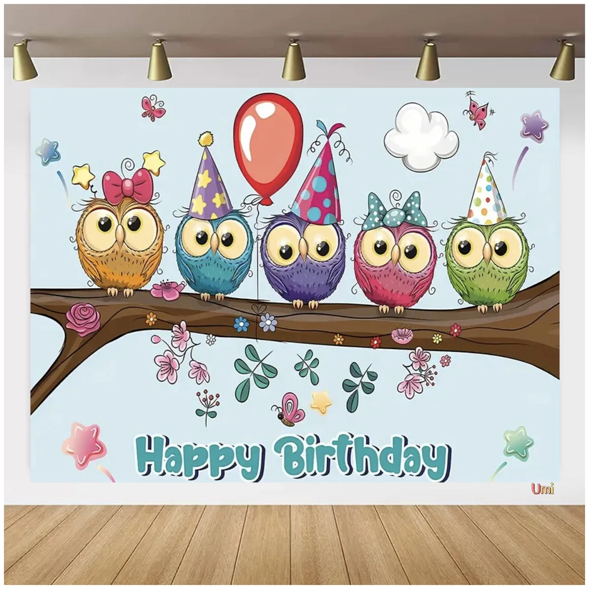 Фон для фотосъемки с изображением рождественской совы