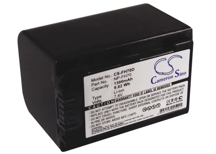 Cameron Sino для Sony DCR-SR60E,DCR-SR62,DCR-SR62E,DCR-SR65,DCR-SR70E,DCR-SR72E,DCR-SR75E,DCR-SR80,DCR-SR80E,DCR-SR82, 1300 мАч