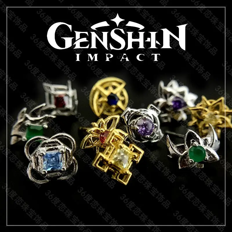 

Аниме серьги Genshin Impact Висячие серьги серебро 925 пробы Серьги Zhongli Keqing Xiao Mona ювелирные изделия из сплава серьги-гвоздики для женщин и мужчин по...