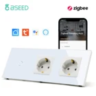 Умные настенные выключатели BSEED Zigbee, сенсорные переключатели с Wi-Fi, 123 клавиши, 1 канал, беспроводное управление через приложение, с розетками европейского стандарта