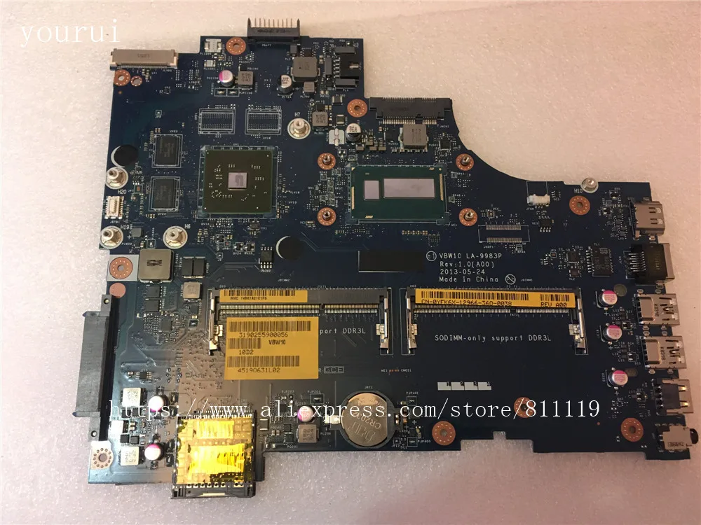 CSRZSZ для Dell inspiron 5737 3737, материнская плата для ноутбука CN-0YFK6X 0YFK6X YFK6X VBW10 LA-9983P DDR3, работает идеально
