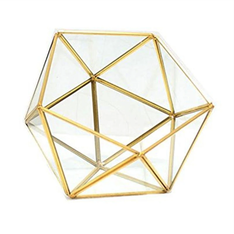 

2022 New Glass Terrarium Storage Box Jewelry Holder,Glass Geometric Terrarium Tabletop Succulent Plant Box Planter Holder Plant）