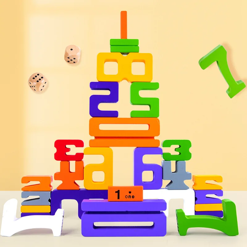 

Wooden Children Colorful Number Building Blocks Toys Stack Blocks Toy Math Calculation Development Hands-on Ability Puzzle Toys