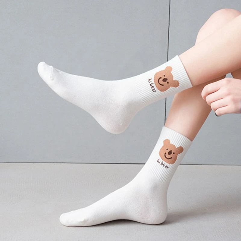 Женские милые белые носки чулочно-носочные изделия удобные короткие модные