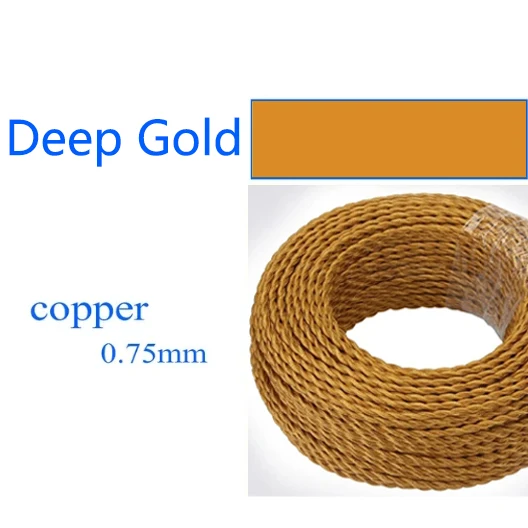 

Медная проволока, многожильная оплетка, витая проволока, светильник «сделай сам», подвесной светильник, ретро шнур питания, 2*0,75 мм, колпачок лампы, провод, золотой/черный/белый