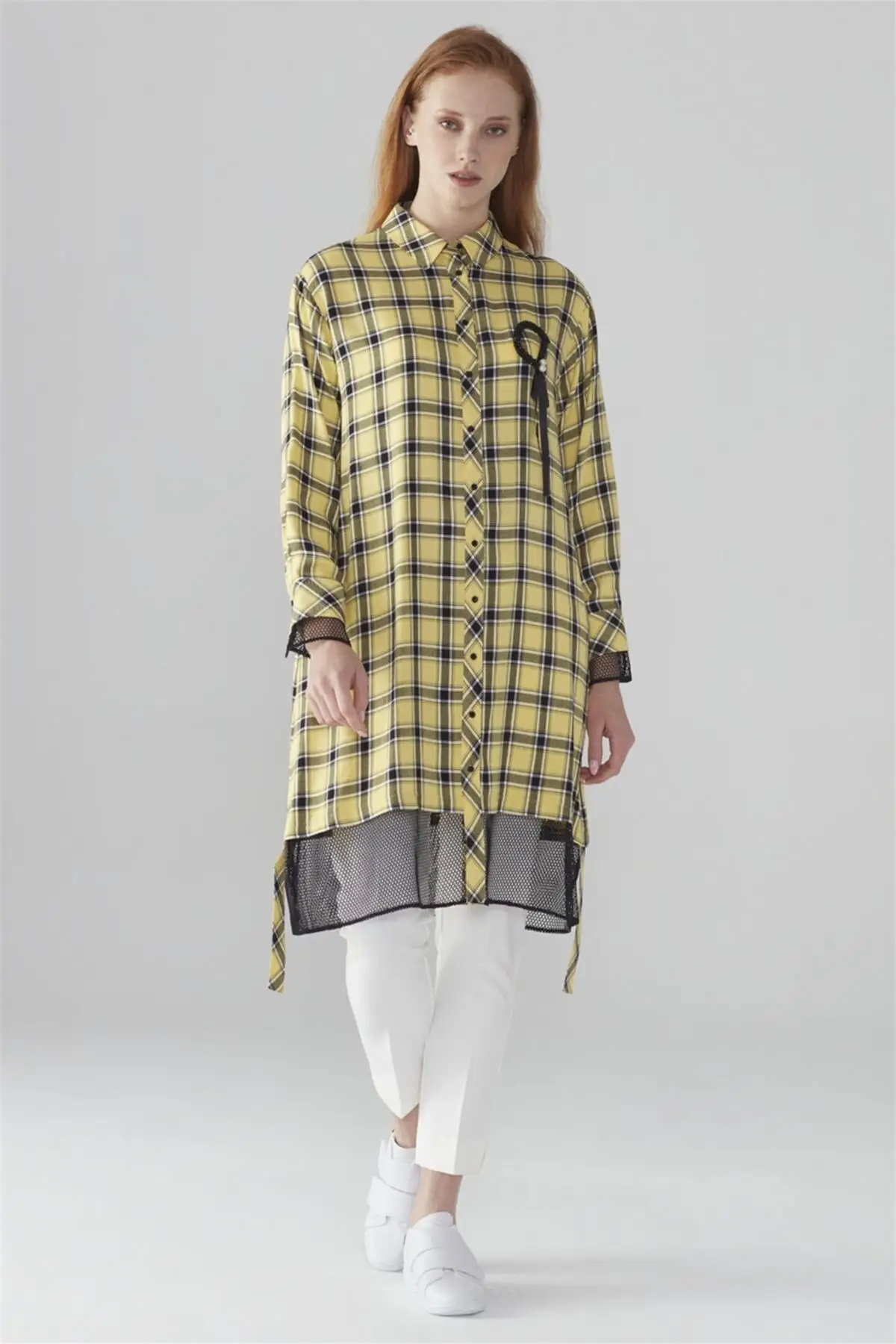 

Brooches & Fishnet taylor End Tunic Women Muslim Tunic 2021 Fashion