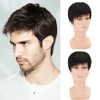 difei men short hair synthetic wigs for daily use fashion wig male natural black hair heat resistant breathable