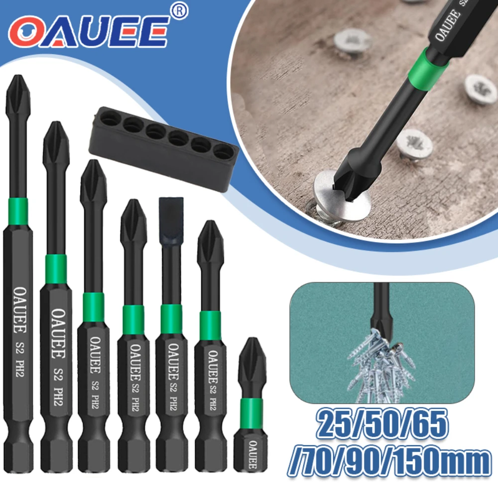 

Oauee Magnetic Batch Head Impact Strong Cross Straight High Hardness 25/50/65/70/90mm Anti Non-slip WaterProof Screwdriver Set