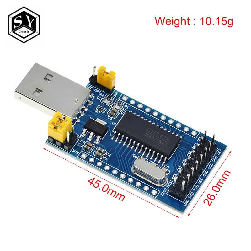 Программатор CH341A с USB на UART IIC SPI I2C конвертер параллельным портом встроенный