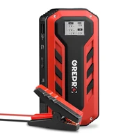 grepro free ship portable 13800mah car jump starter 12v auto battery booster power bank pack with lcd display jumper cable