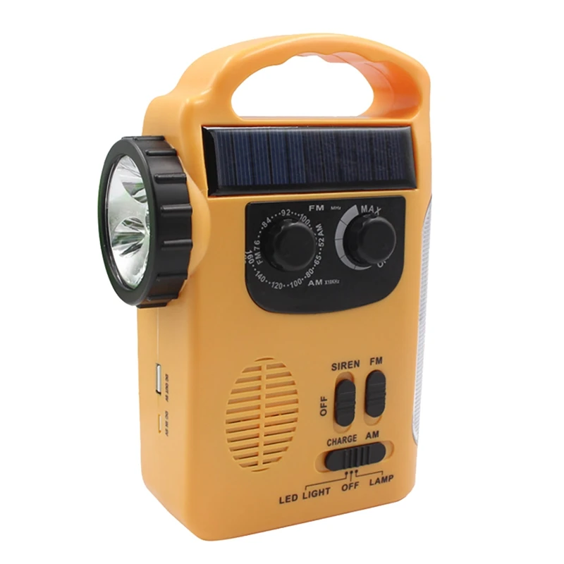 

D339 Солнечный фонарь радио многофункциональная Аварийная сигнализация Звуковой сотовый телефон зарядка AM FM ручной генератор радио