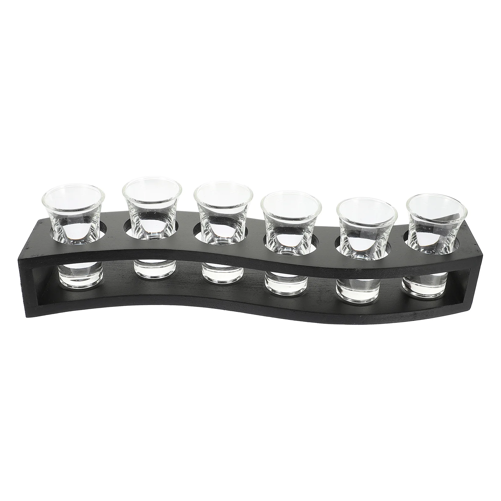 

Shot Tray Glasses Serving Holder Wooden Rack Set Cocktail Cup Stand Kits Server Tequila Wall Bar Cups Display Paddle Slot Clear