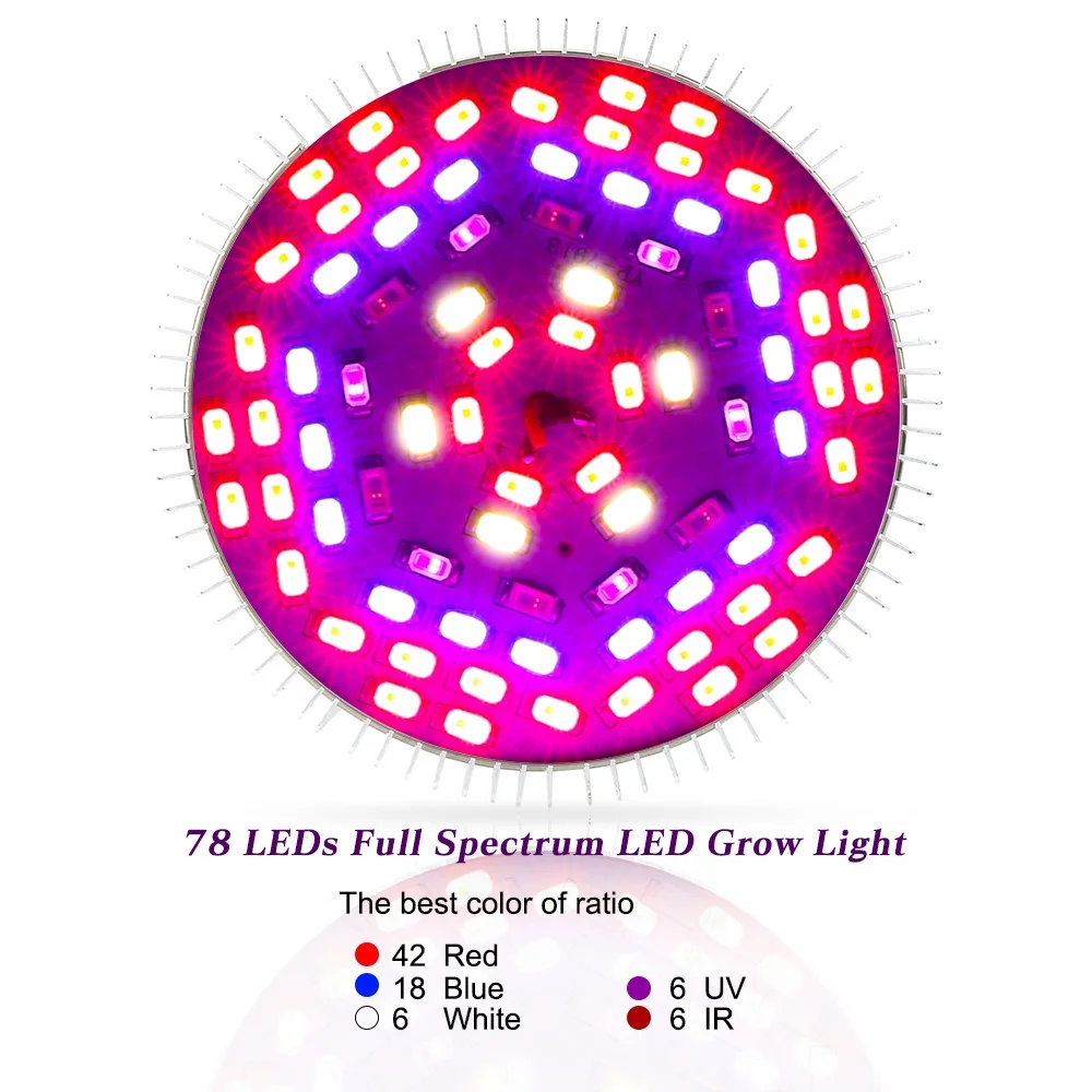 

SINJIAlight Фитолампа 50 Вт Теплый свет 78 светодиодов