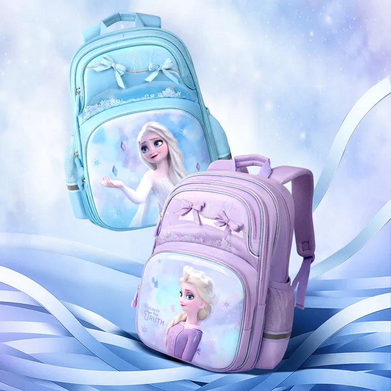 2022 Disney New Frozen School Bags For Girls Elsa Anna Primary Student Shoulder Orthopedic Backpack Grade 1-5 Kids Gifts Mochila