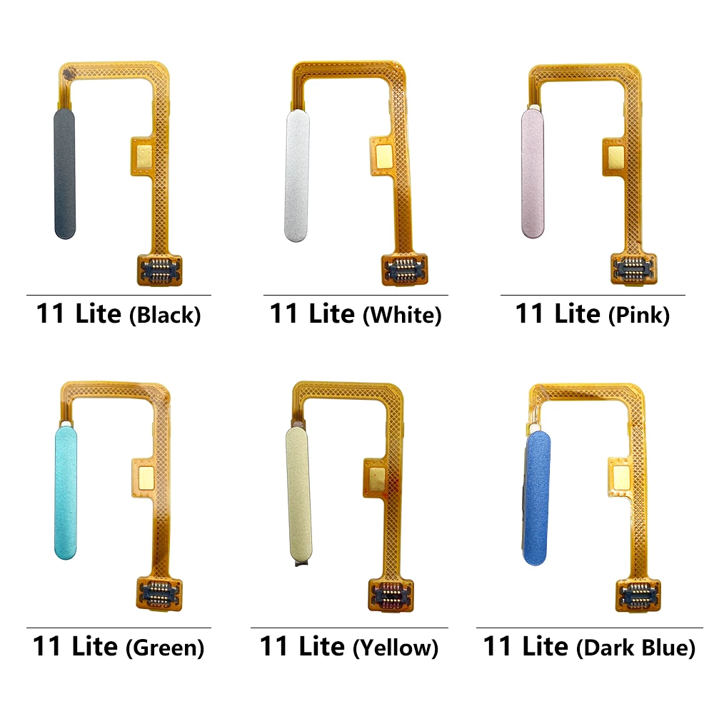10 Pcs Touch ID Fingerprint Sensor Home Button Ribbon Flex Cable For Xiaomi Mi 11 Lite