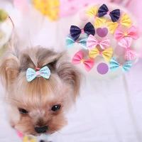 handmade pet grooming accessories products cat hair clips little flower bows for small dogs charms gift