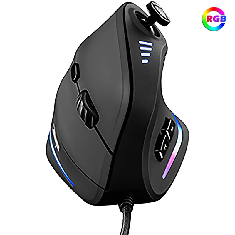 

SeenDa Gaming Mouse with 5 D Rocker Ergonomic Mouse with 10000 DPI/11 Programmable Buttons RGB Vertical Wired Mice