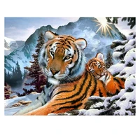 2022 5d diamond painting animal tiger diamond embroidery picture of rhinestones cross stitch mosaic wall home decoration