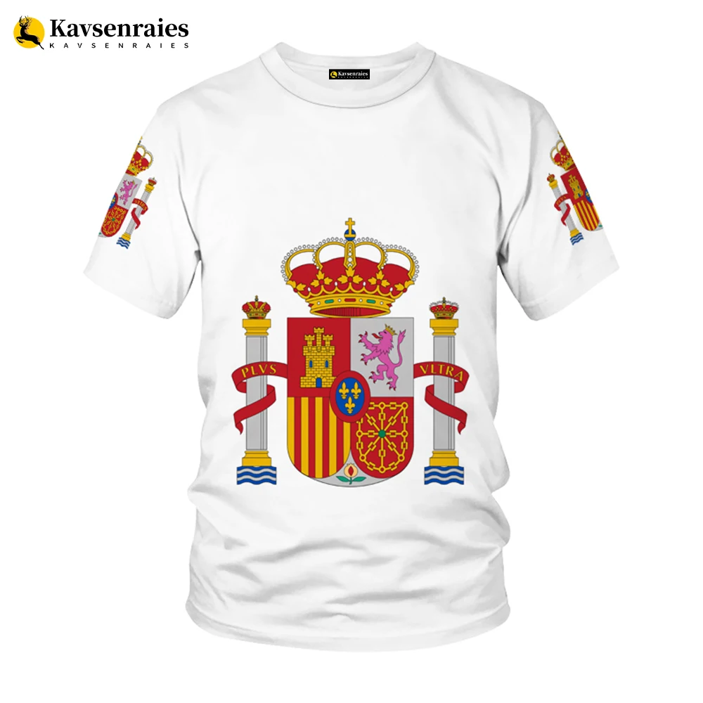 

Hot Sale Spain Flag T Shirts Espana National Emblem 3D Print Men Women Kids Oversized T-shirt Boys Girls Cool Tops Mens Clothing