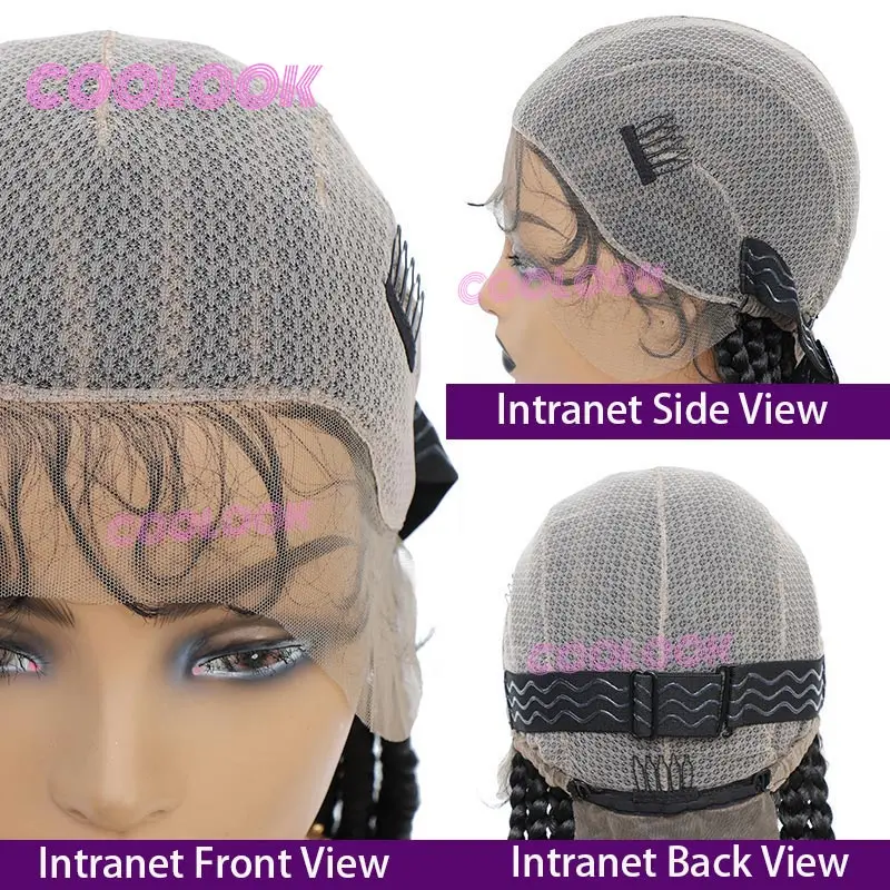 Парик синтетический женский без косичек плетеный из кукурузных рядов с