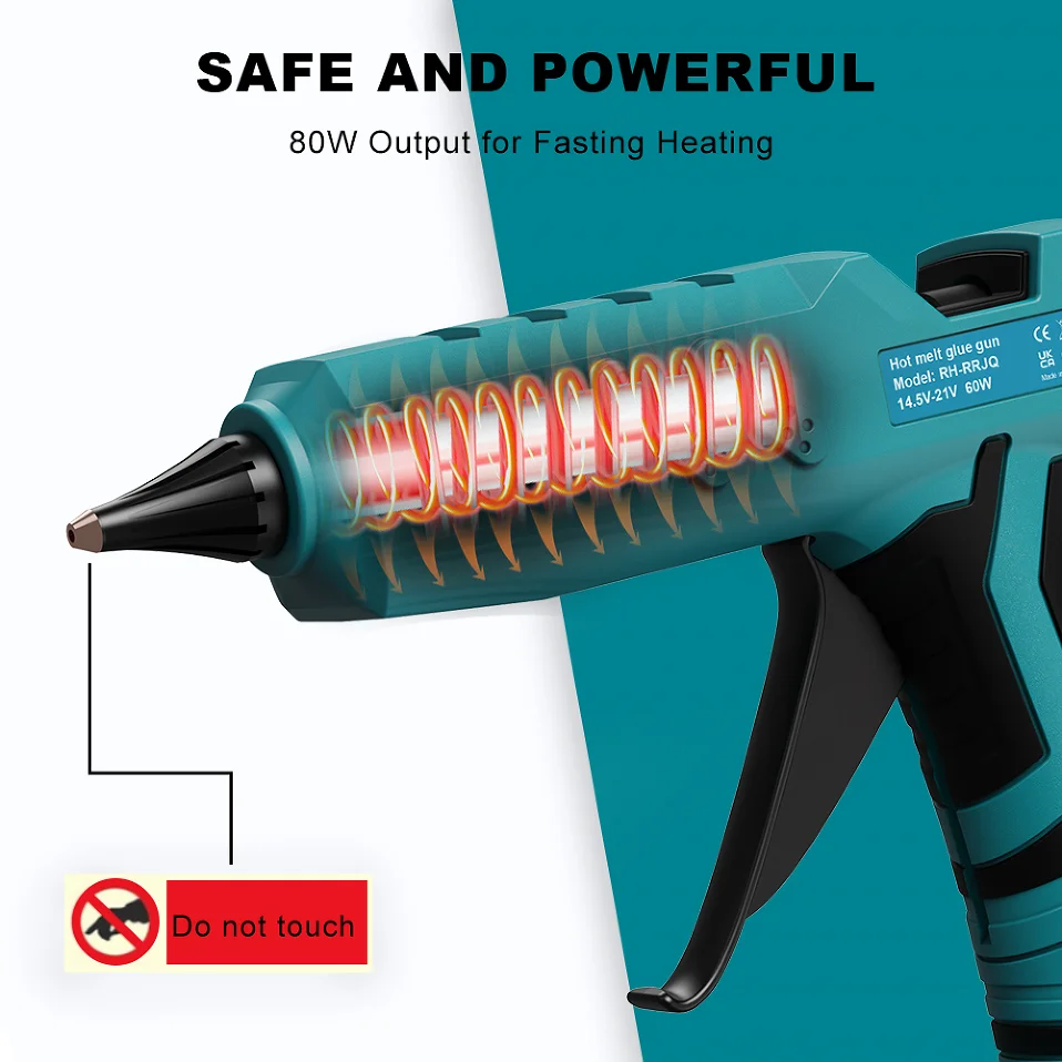 Пистолет для термоплавкого клея 60 Вт с 11-миллиметровым клеем