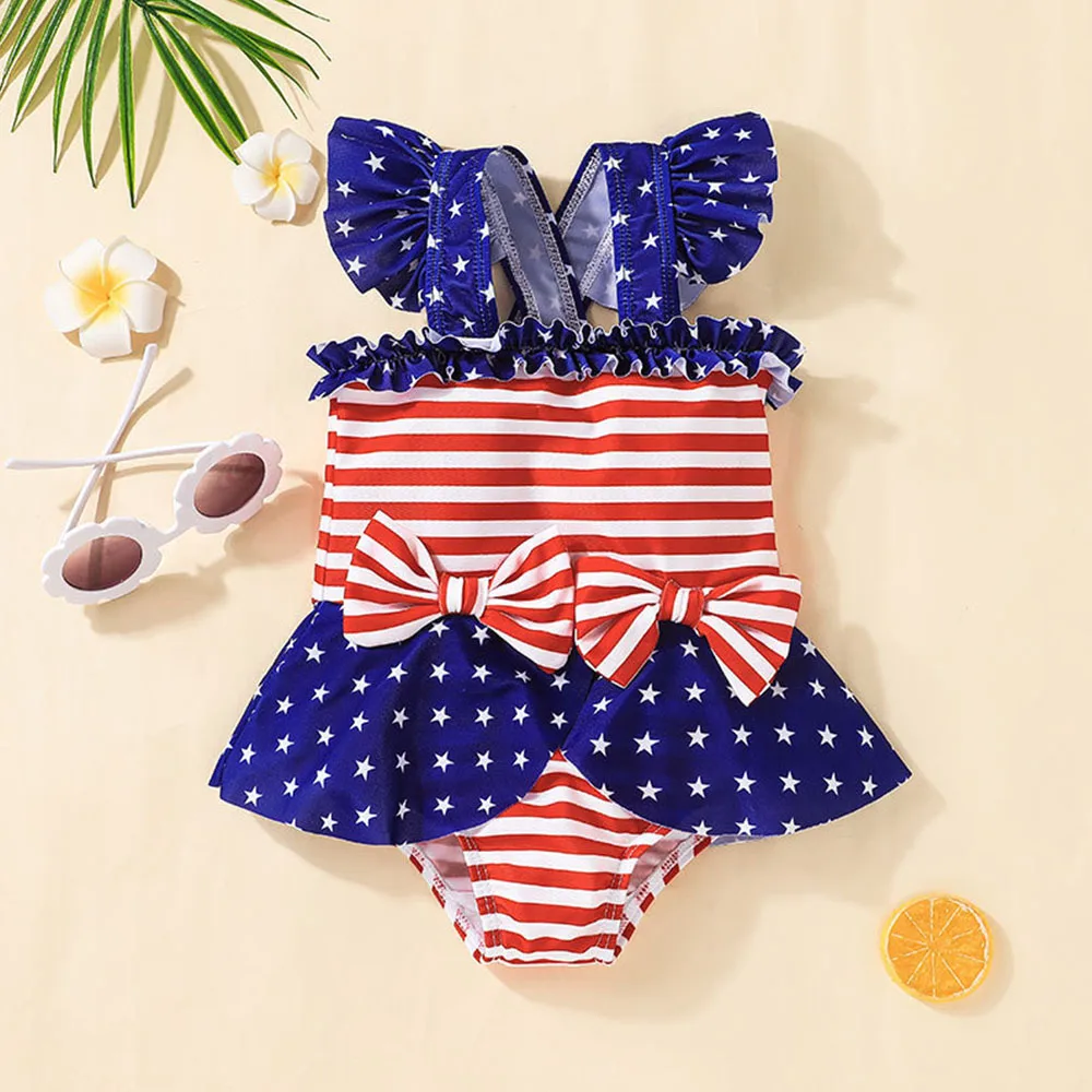 

Summer Baby Girl Fly Sleeve Infant Toddler Child Swimwear Polka Dot Girl Swimsuit Swimwear for Girls Kids Swimwear for Girls