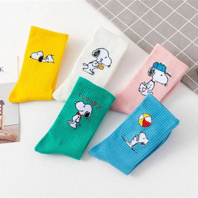 Носки Minso Premium Snoopy спортивные хлопковые осенние и зимние высокие носки женские в