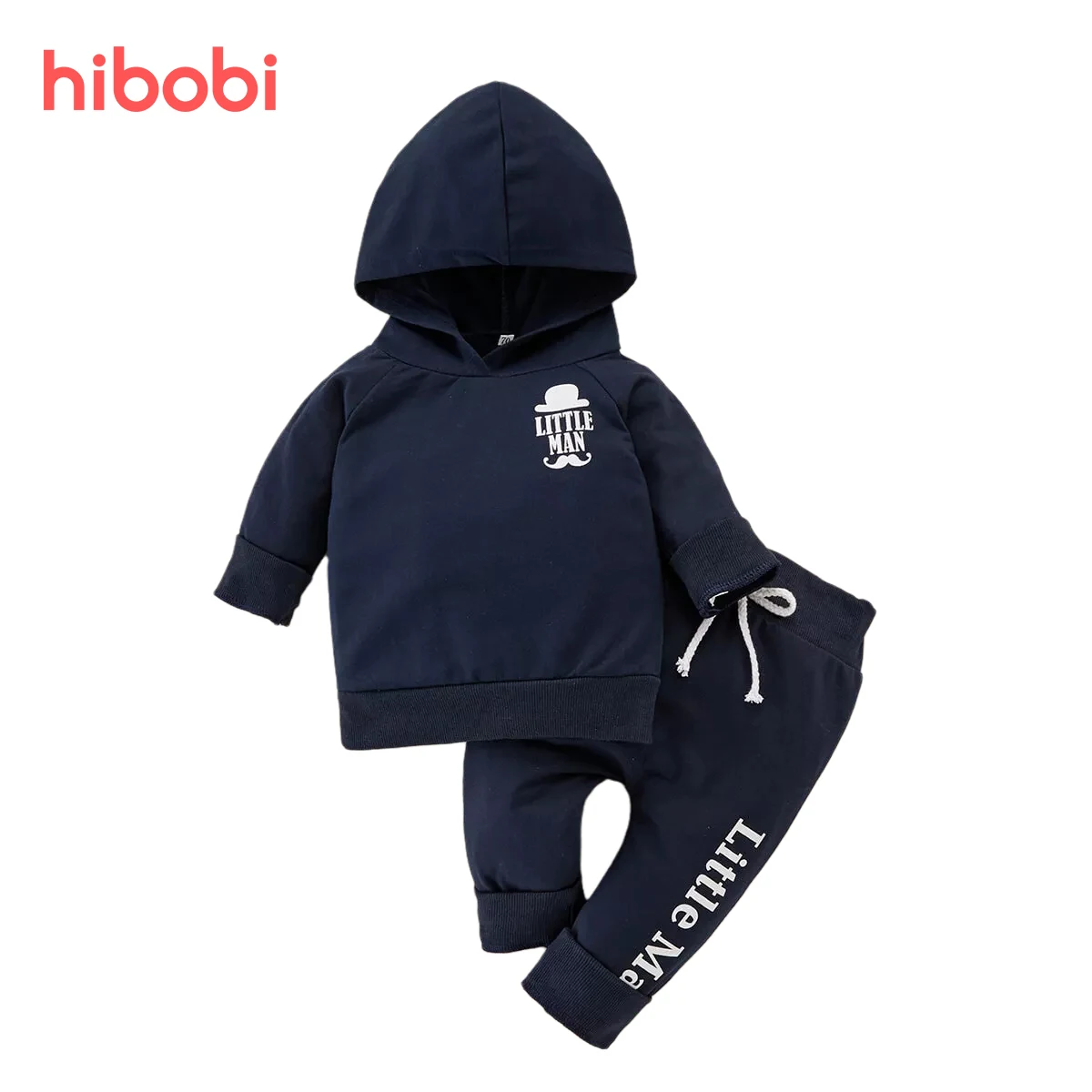 

hibobi Baby Boy Autumn Hoodie Set Casual Solid Letter Print Long Sleeve Pullover & Pants 2pcs Suit Hooded Sweatshirt Outfit