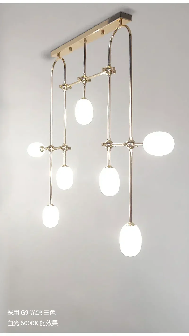 Роскошная Современная Золотая люстра с разными головками и стеклянными шариками