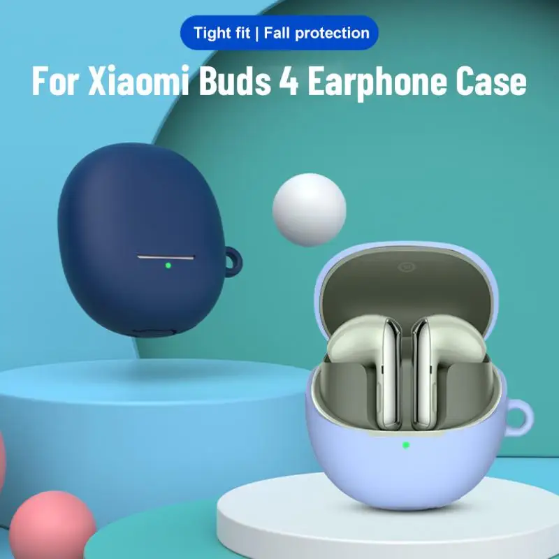 

Silicone Earphone Case for xiaomi buds 4 Wireless Bluetooth Earbuds Protect Case Waterproof Candy Color Soft Headphone Cover
