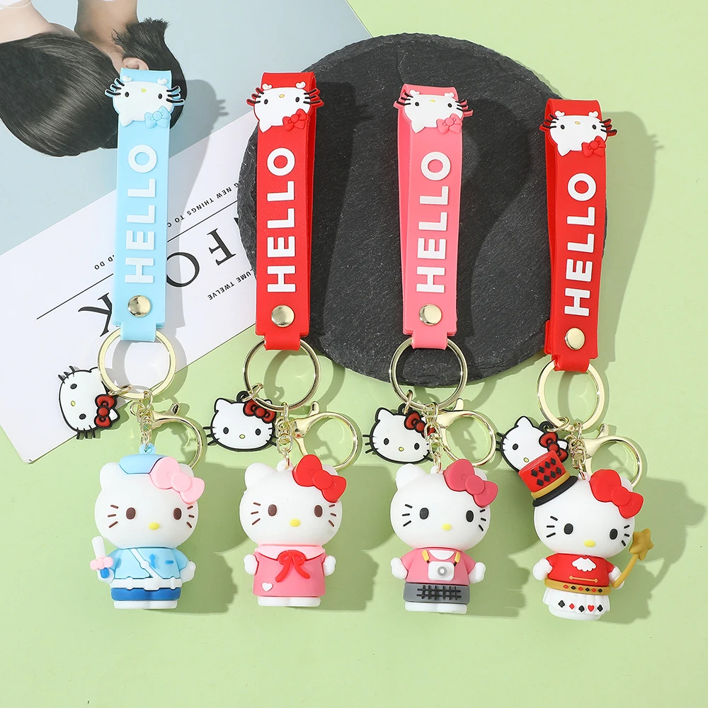 

Kawaii Sanrio Hello Kitty Keychain for Backpack Accessories Cute Cartoon Cat Pendant Keyrings Women Key Chains Fashion Jewelry
