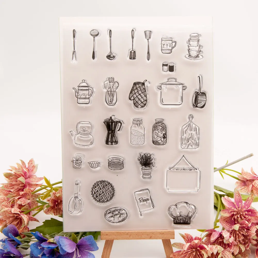 

Kitchen Tools Transparent Clear Silicone Stamp Seal For DIY Scrapbooking Photo Album Decorative Rubber Card Making Stamping