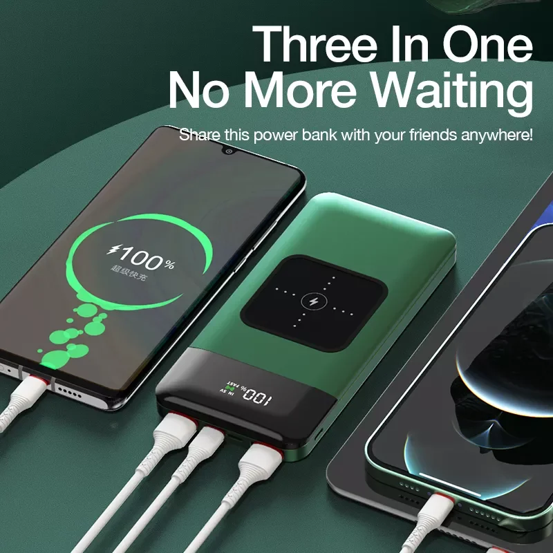 

NEW2023 Wireless Charger Power Bank 20000mAh Fast Charging Portable Charger Powerbank for Smartphone External Battery Rechargeab