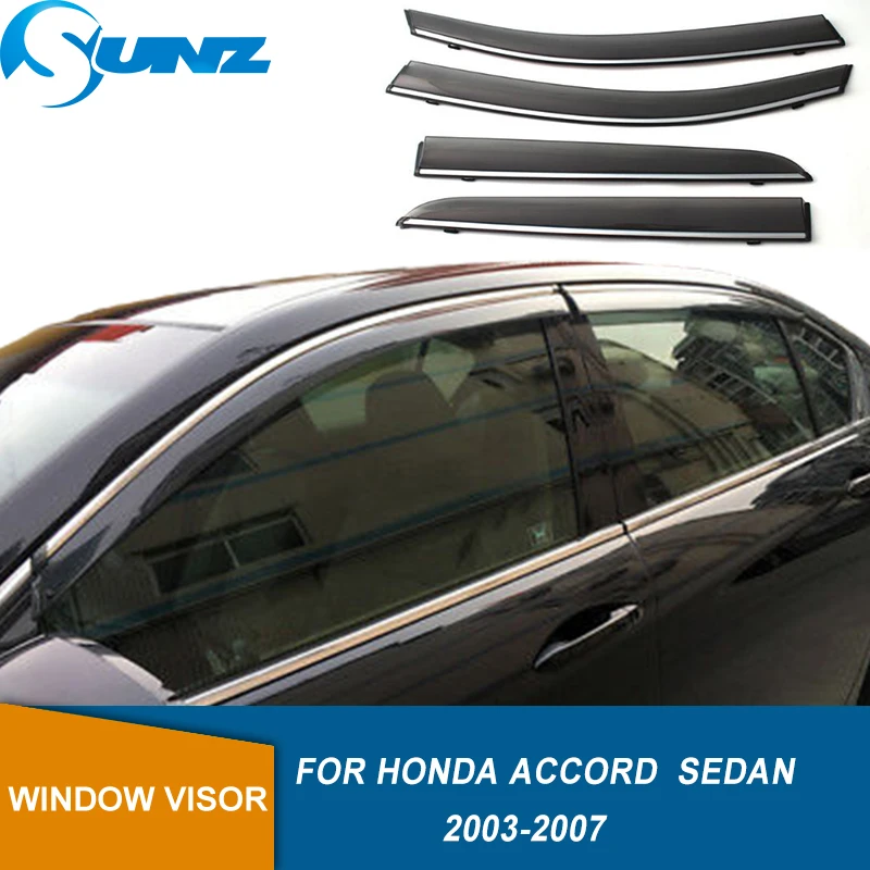 

Side Window Deflectors For Honda Accord Sedan 2003 2004 2005 2006 2007 WeatherShield Window Visor Sun Rain Guards SUNZ