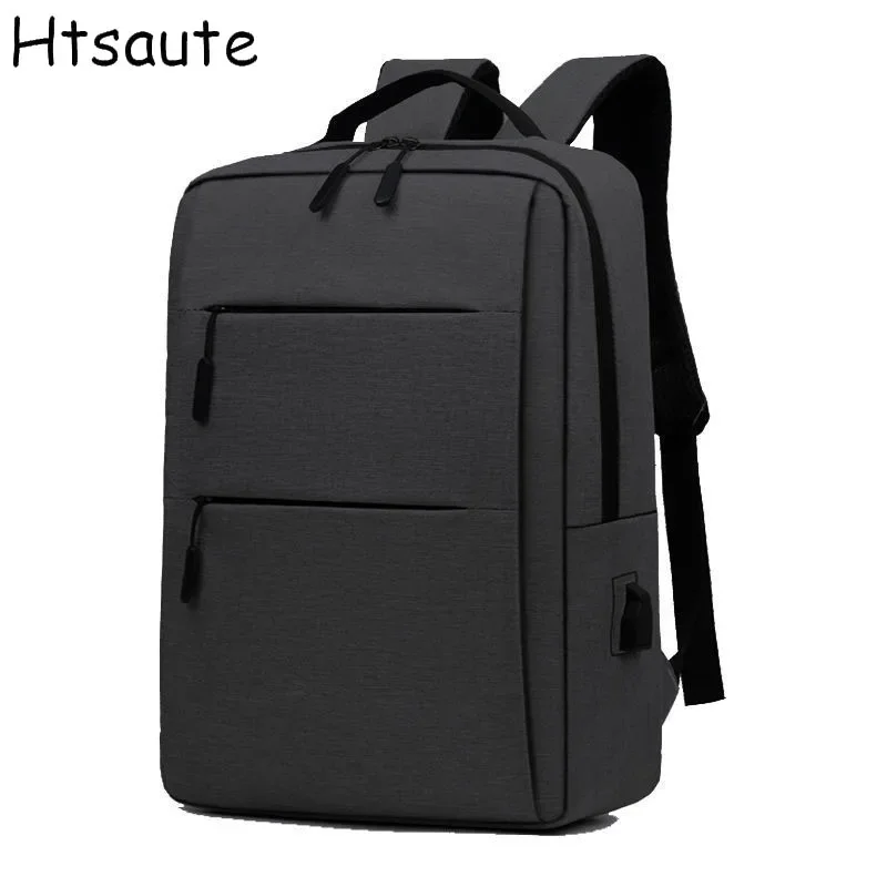 

Large Capacity Backpack Men USB Laptop Backpacks Oxford Black Solid High School Bags Teen College Boy Girl Student Backpacks
