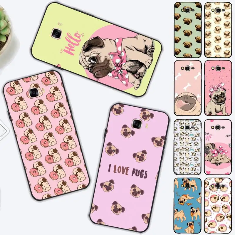 

Pug Dog Phone Case for Samsung J 2 3 4 5 6 7 8 prime plus 2018 2017 2016 core