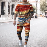 sell like hot cakes new product 3d digital printing trousers short sleeved trousers suit fashion hip hop trendy two piecestrour