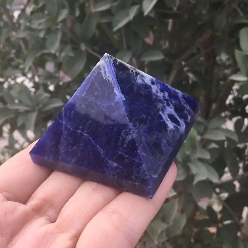 

Natural Blue Sodalite carved Pyramid Sodalite chakra Healing Pyramid