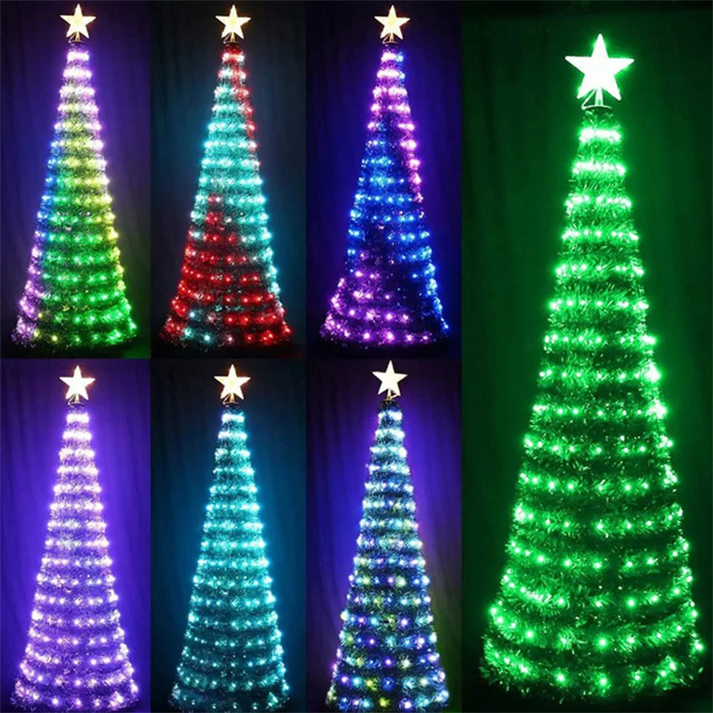 

1.8M 304 Led Artificial Christmas Tree With Remote Dream Color Fairy Tree String Light For Xmas Wedding Party Holiday Decor