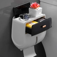 tissue box wall mount paper holder waterproof toilet paper tray roll bathroom accessories storage box organizer multifunctional